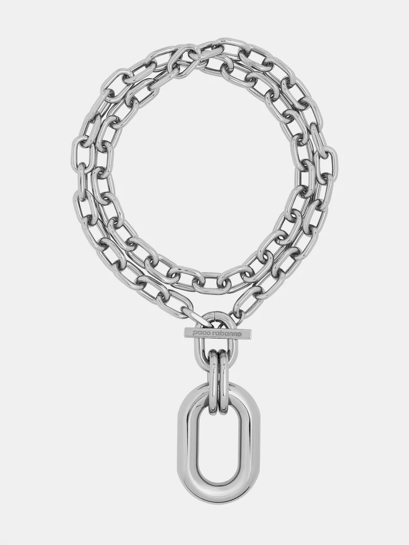 Collier silver double XL Link necklace with pendant