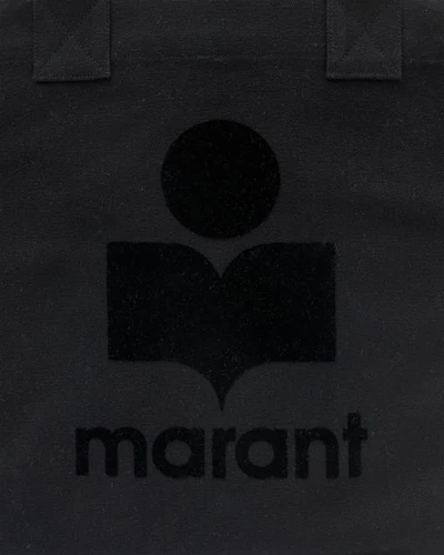 small isabel-marant-yenky-bag-black-toile-imprime-logo-femme-valence-france-tendance-pratique-casual-detail