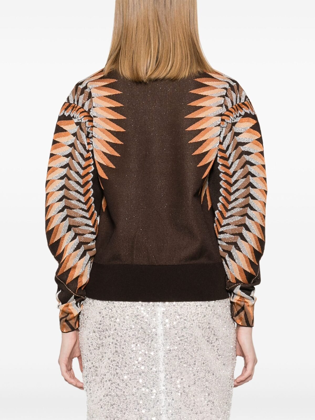 pull manches longues en jacquard lurex