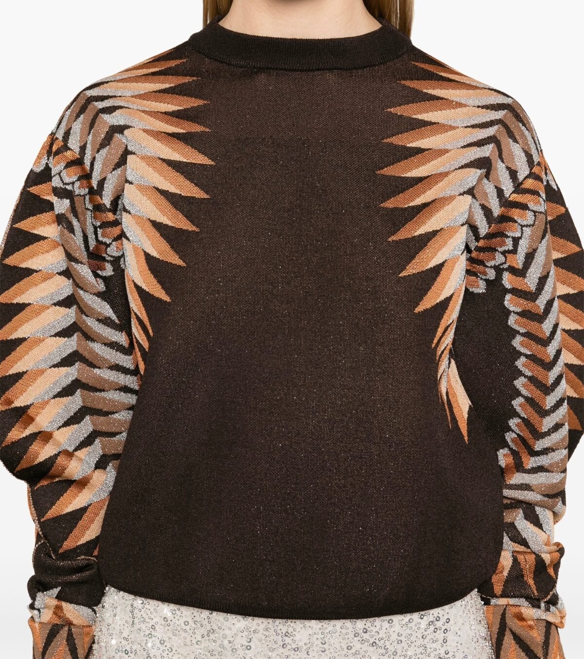 pull manches longues en jacquard lurex