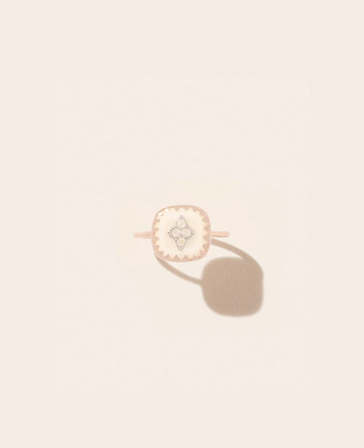 pascale monvoisin pierrot blanc bague or rose diamants unisexe valence france bijoux artisanal elegant tendance