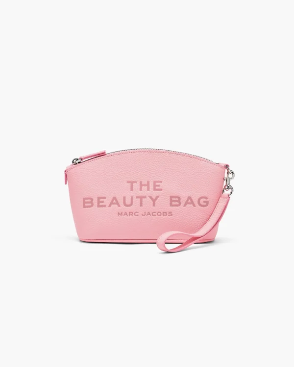 beauty bag trousse de maquillage marc jacobs village mode valence couleurs unis tendance intemporel cuir ribbon pink front