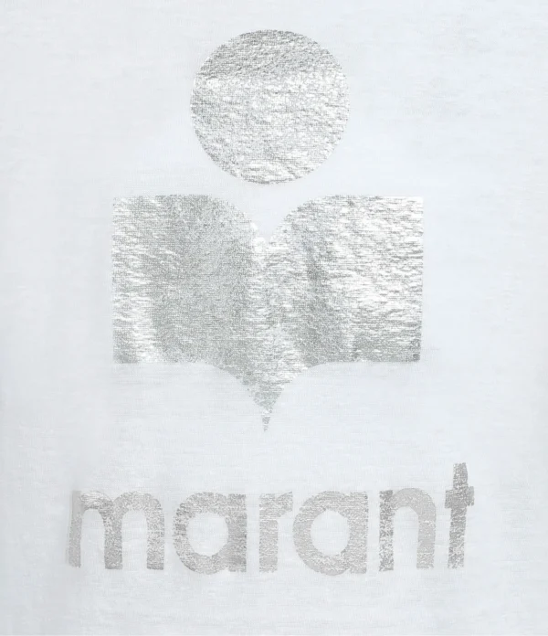 t shirt koldi isabel marant village valence white argenté silver 2025 logo