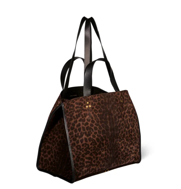 cabas sac jerome dreyfuss cuir village mode valence 2025 intemporel leopard naturel front