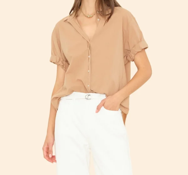 chemise-xirena-village-mode-valence-2025-ete-intemporel-classic-coton-usa-channing-shirt-hazelnut