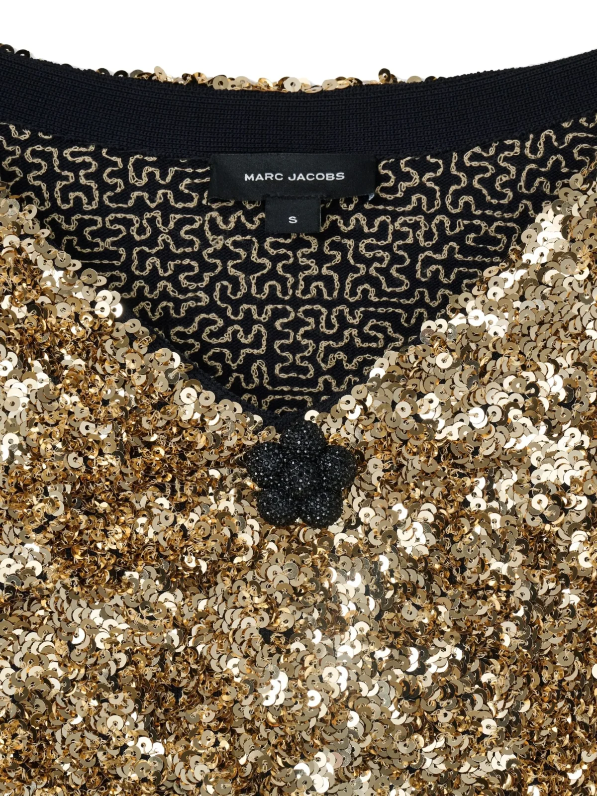 sequin v neck knit dress