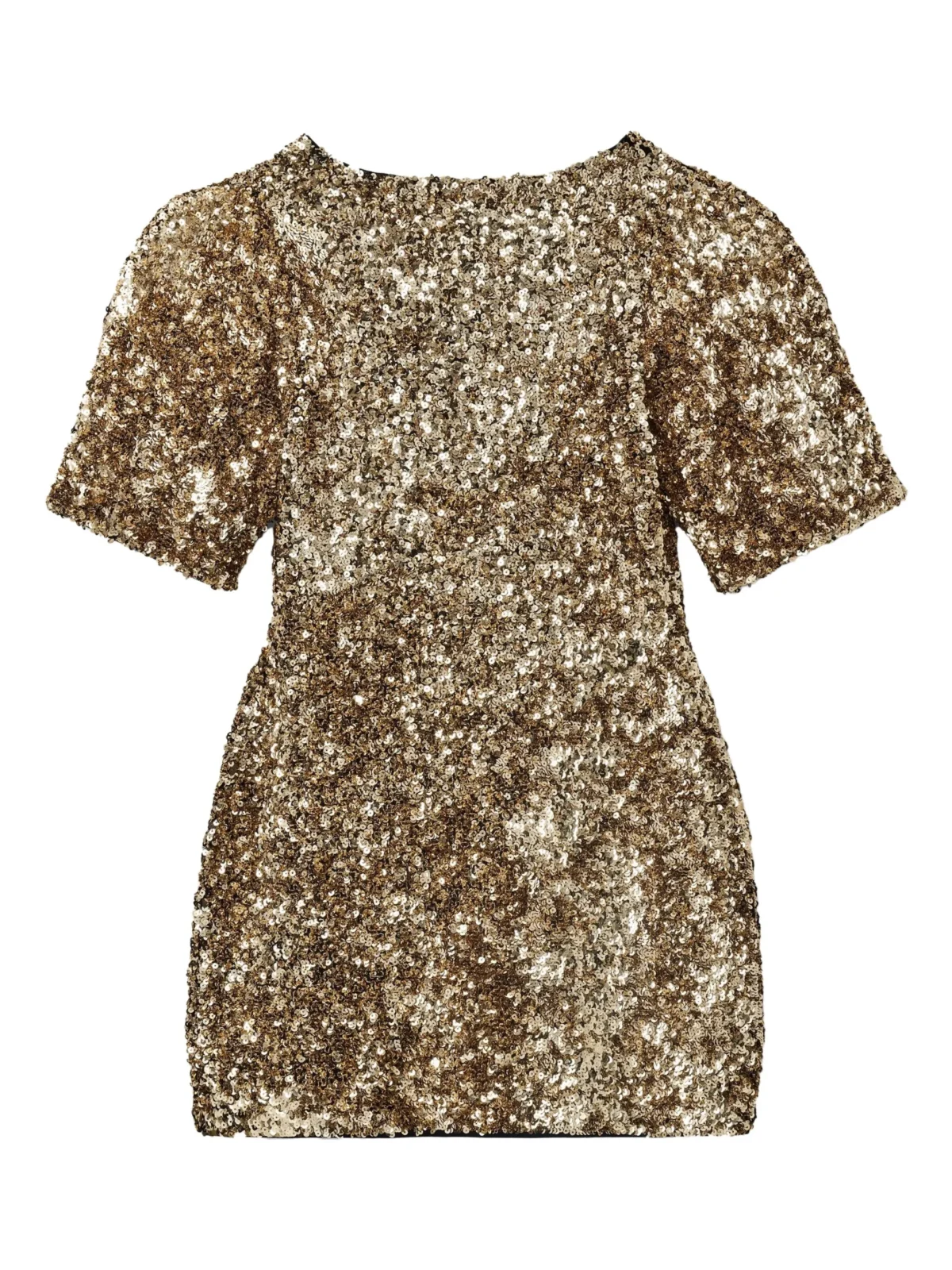 sequin v neck knit dress
