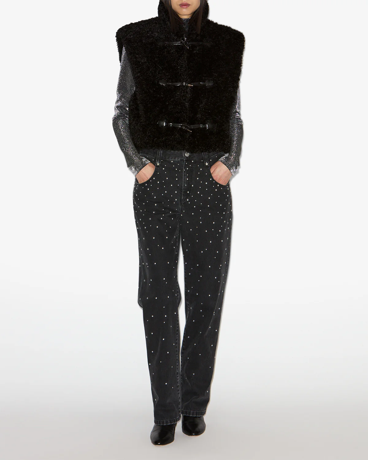 GILET ALISA  gilet sans manches fausse fourrure alisa