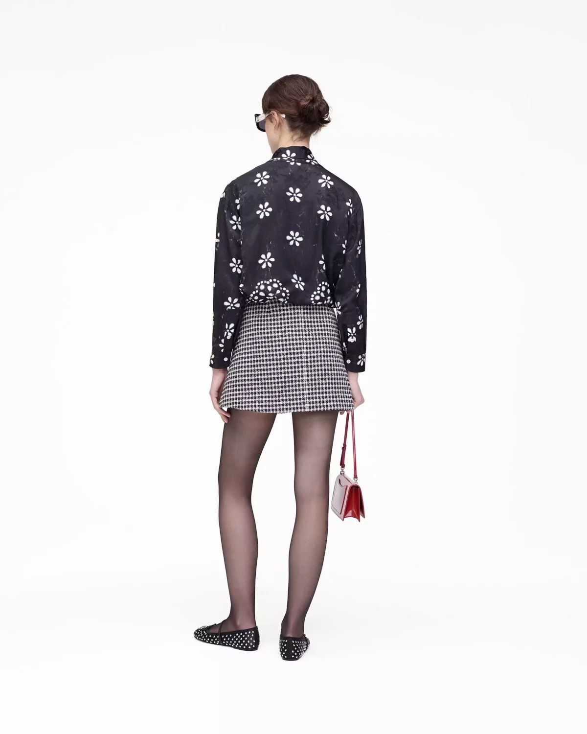 trompe l'oeil eyelet bow blouse sale price