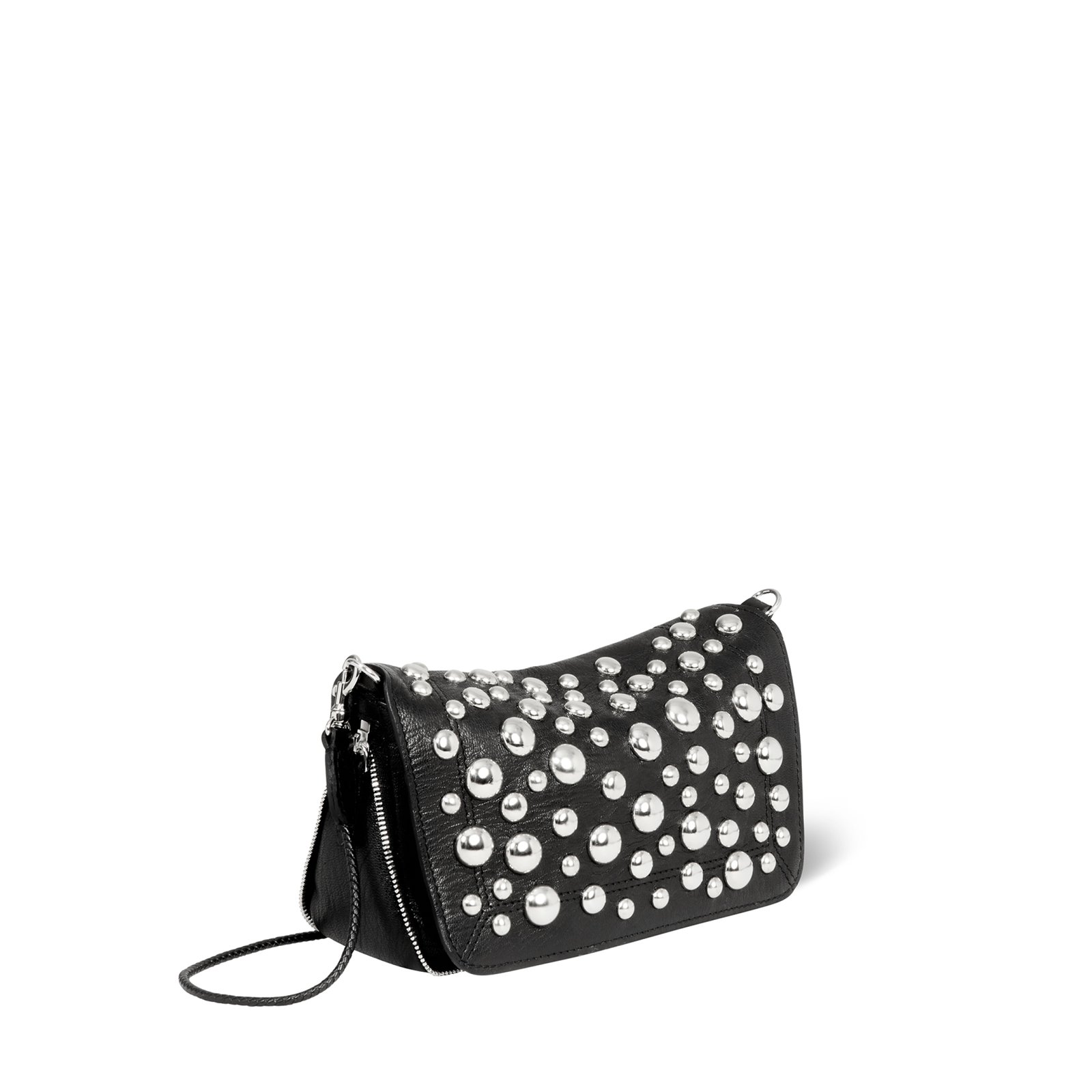 Bobi S Chèvre Noir Grainé Silver