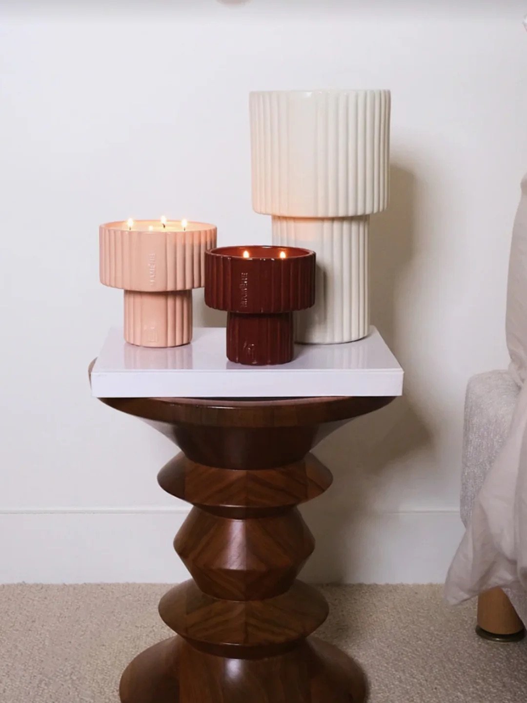 Bougie Lampe Blanc Greige ANDY