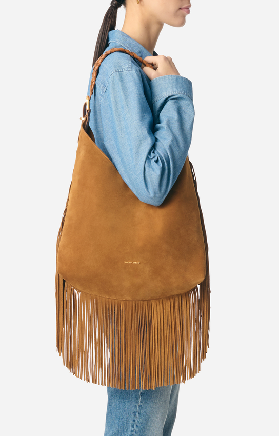 Grand Sac Hobo Jess En Cuir Velours