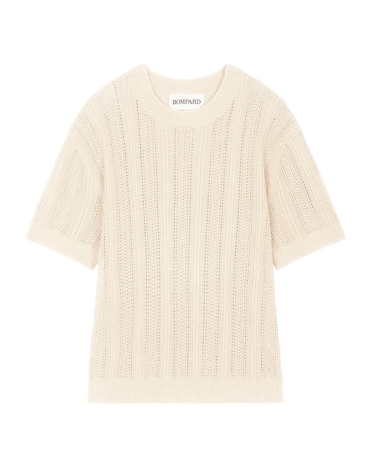 Pull col rond pointelle