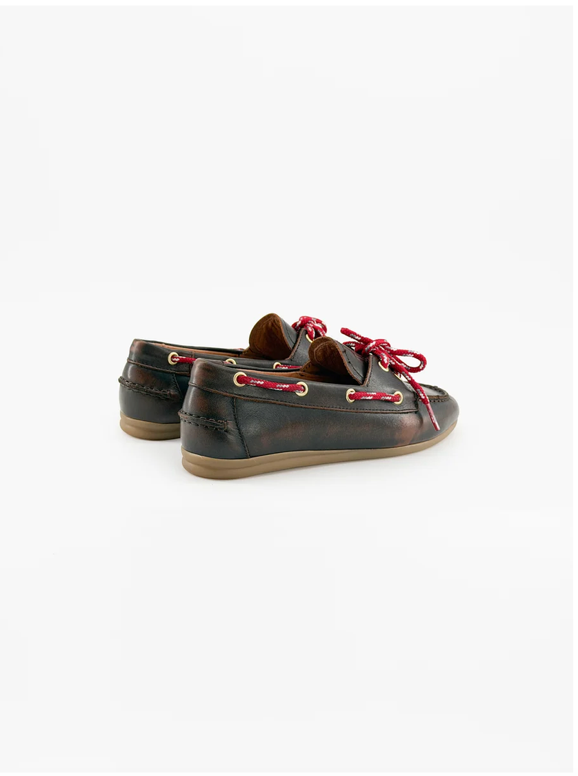 kimana gold leather loafer